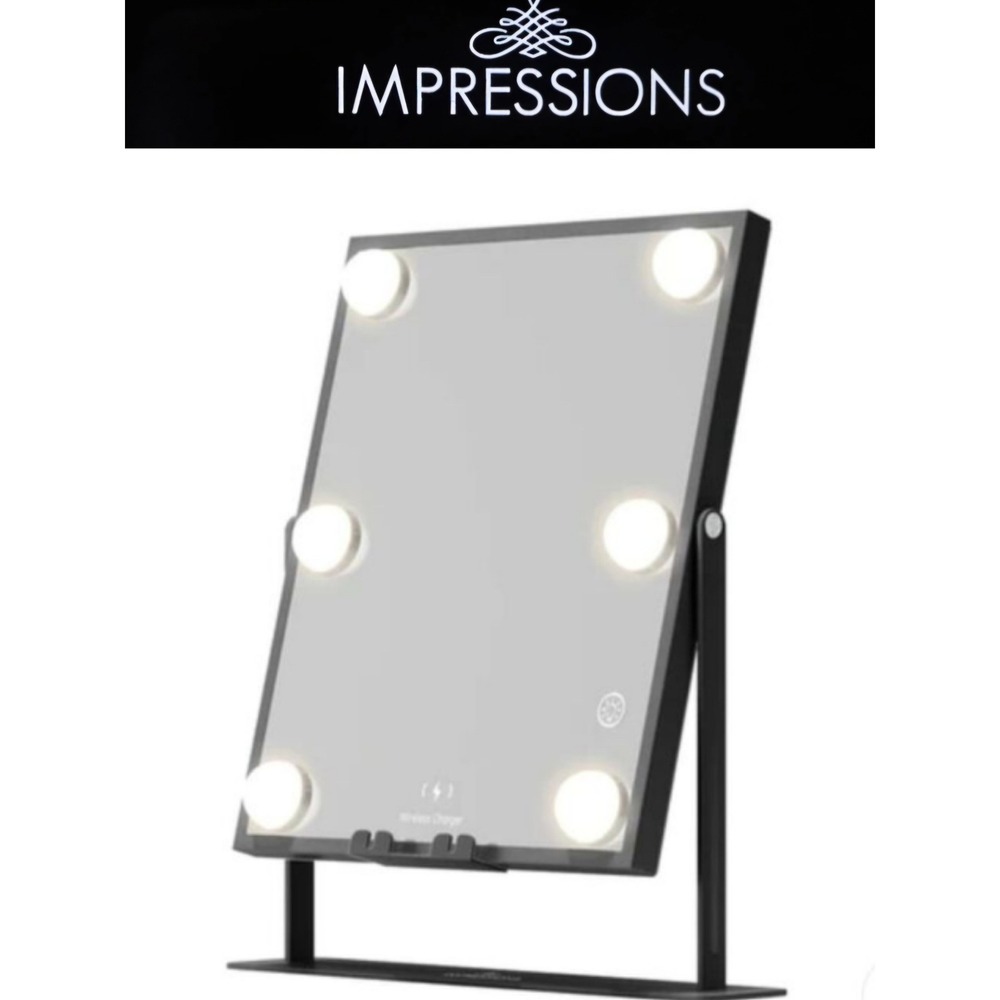 Impressions Hollywood Tri-Tone LED Makeup Mirror w/Bluetooth- Black